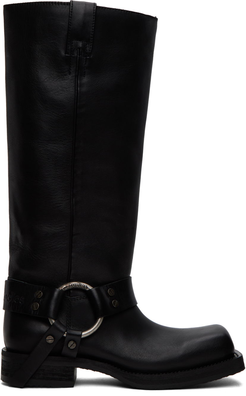 Облекло Acne Studios Black Buckle Boots Черно | AD0683-