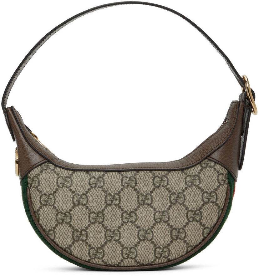 Чанта през рамо Gucci Brown Mini GG Ophidia Сиво | 658551 96IWG