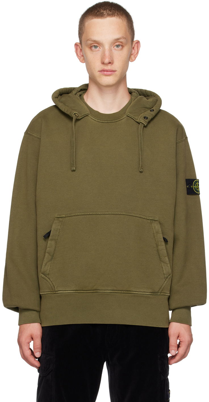 Суитчър Stone Island Garment-Dyed Hoodie Зелено | 791566455, 0
