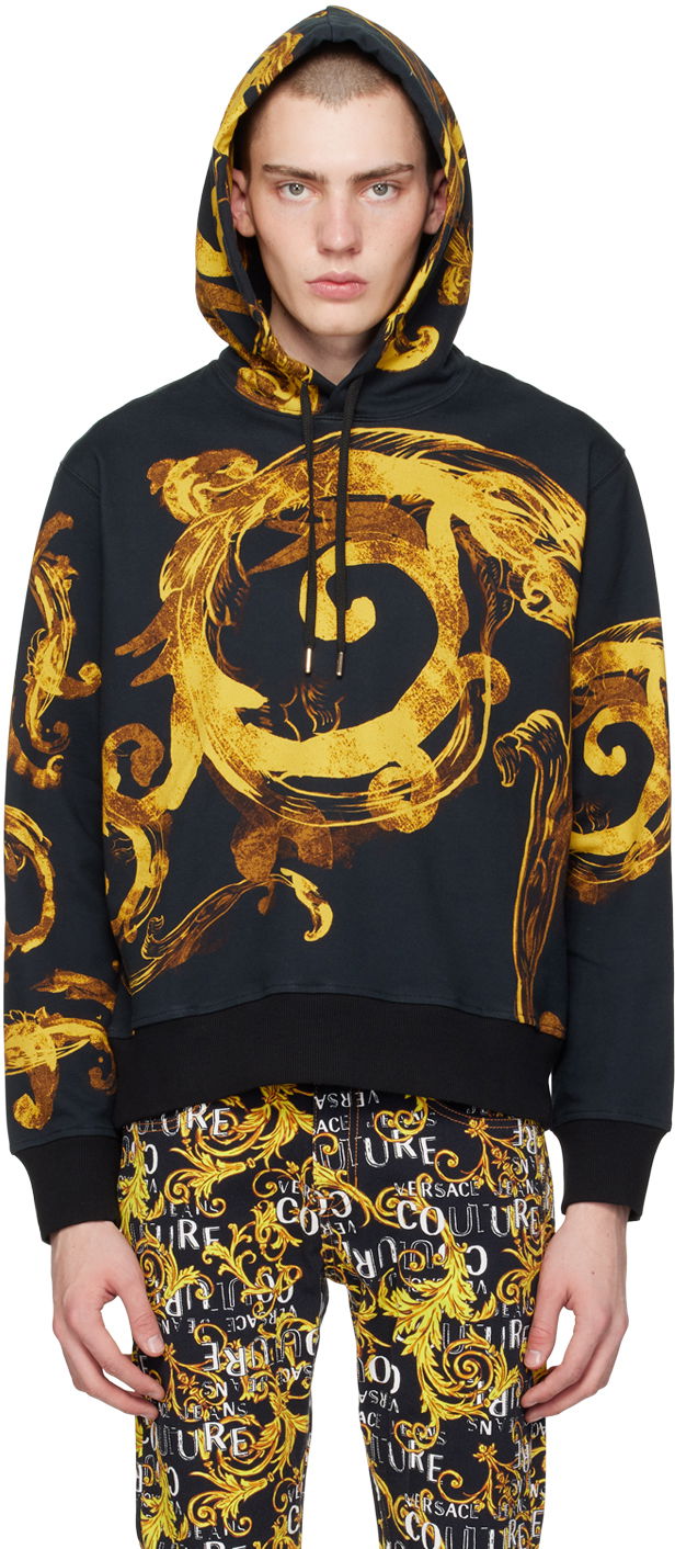 Суитчър Versace Jeans Couture Black Watercolor Couture Hoodie Черно | E76GAI3HW_EFS131