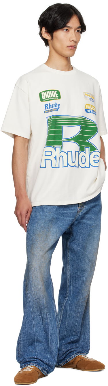 Тениска Rhude Rhude Roadway Racing T-Shirt Бяло | RHPF25TT11012, 3