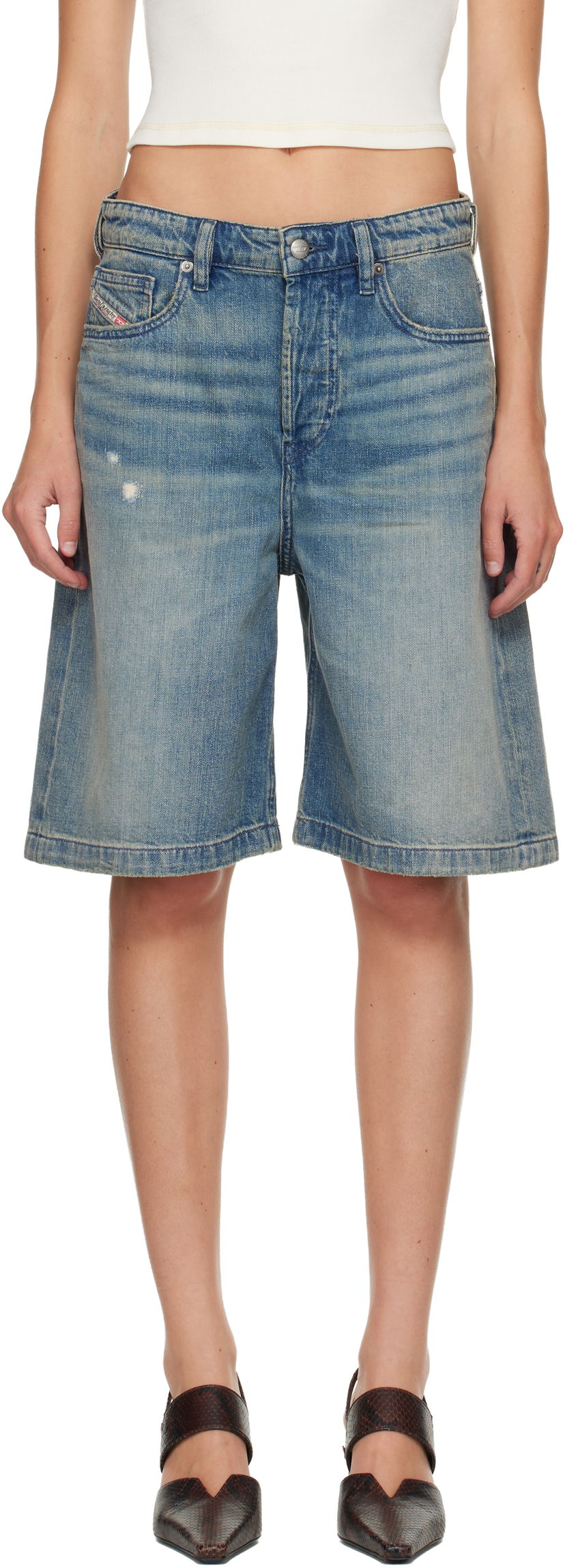 Къси панталони Diesel De-Sire Denim Shorts Синьо | A14051 0DBEC