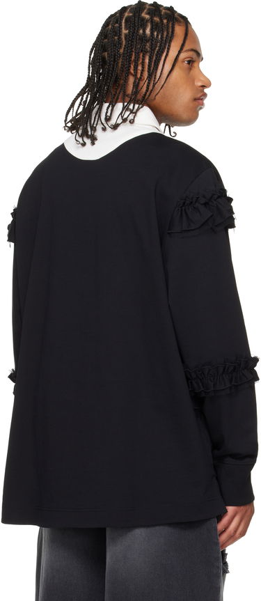 Поло тениска Simone Rocha Simone Rocha Ruffle Rugby Polo Черно | 5360 1282, 2
