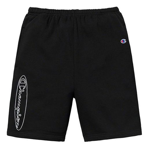 Къси панталони Supreme Supreme x Champion Outline Sweatshorts Черно | SUP-SS19-10072