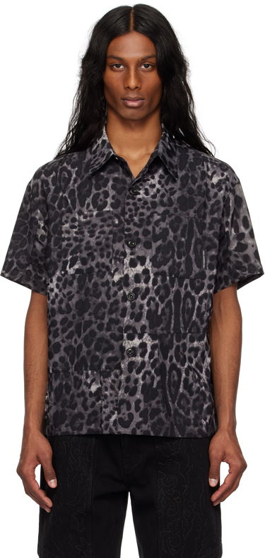 Риза Andersson Bell Andersson Bell Leopard Print Shirt Черно | atb1277m, 0