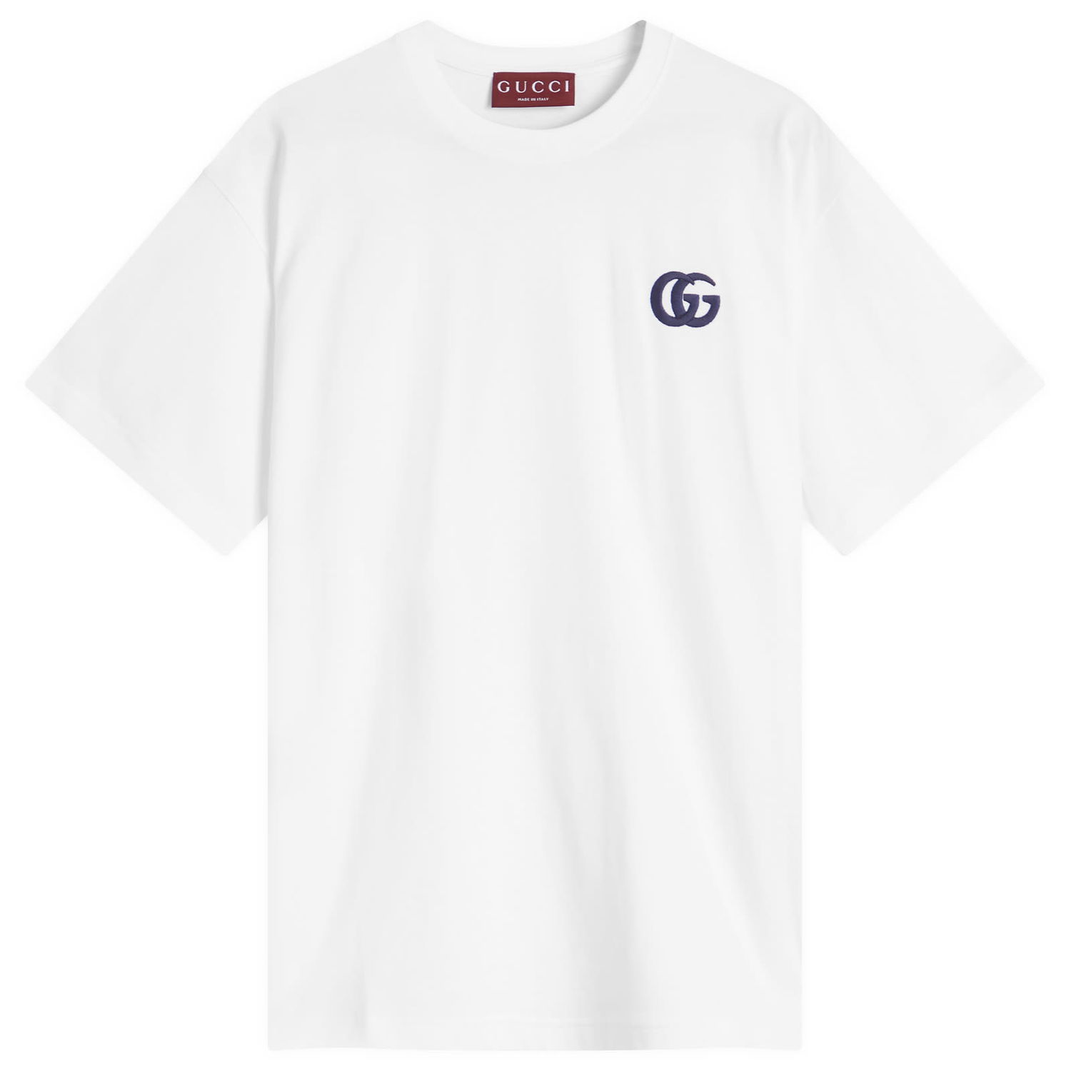 Тениска Gucci Men's Gucci Embroidered Logo T-Shirt, Size Large Бяло | 796395-XJG55-9692, 0