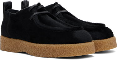 Кецове и обувки Bottega Veneta Torino Hairy Lace-Up Derbys with Crepe Soles Черно | 806448V2CU01000, 3