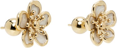 Обеци Casablanca Casablanca Gold-Tone Enamel Flower Earrings Металик | A-AW25-JW-342-02, 1