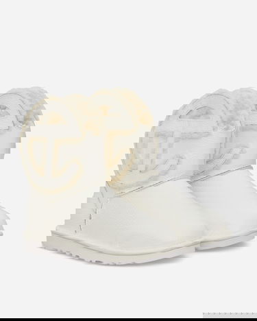 Кецове и обувки UGG Telfar Logo Mini Crinkle Leather Boots White Бежово | 1155790 WHT, 2