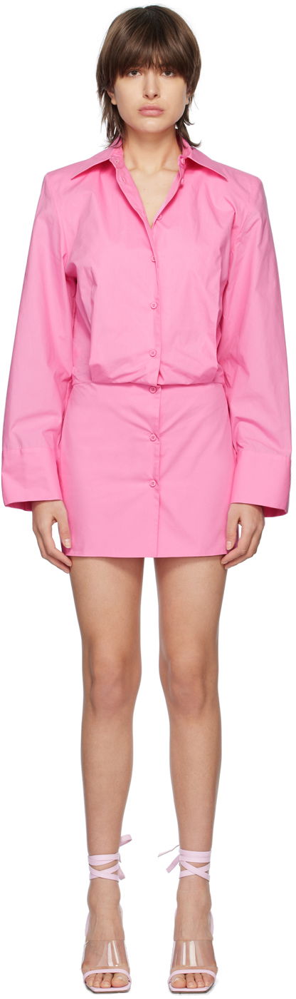 Pокля The Attico Attico Margot Mini Shirt Dress Розово | 232WCA113 C052, 0
