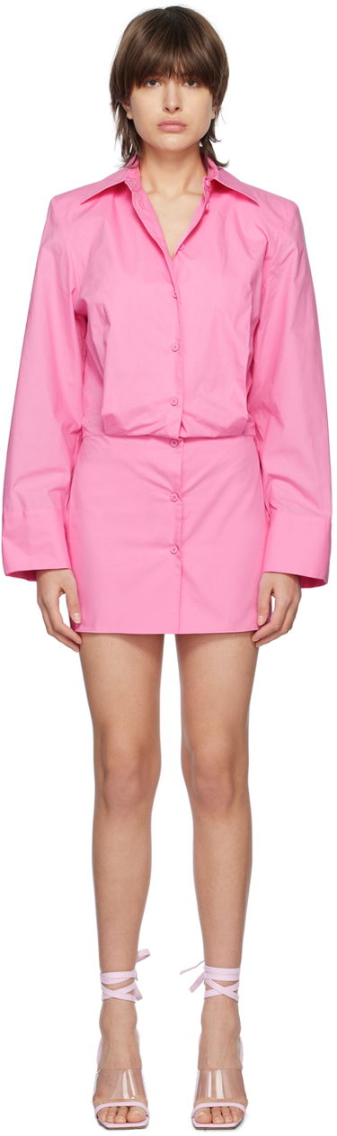 Pокля The Attico Attico Margot Mini Shirt Dress Розово | 232WCA113 C052, 0
