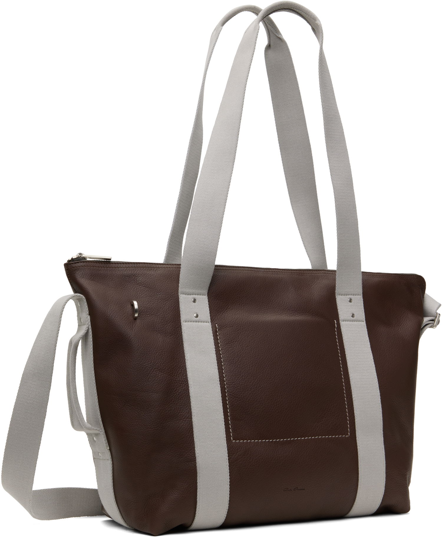 Голяма пазарска чанта Rick Owens Rick Owens Hollywood Trolley Tote Кафяво | RA01E0661 LCN, 1
