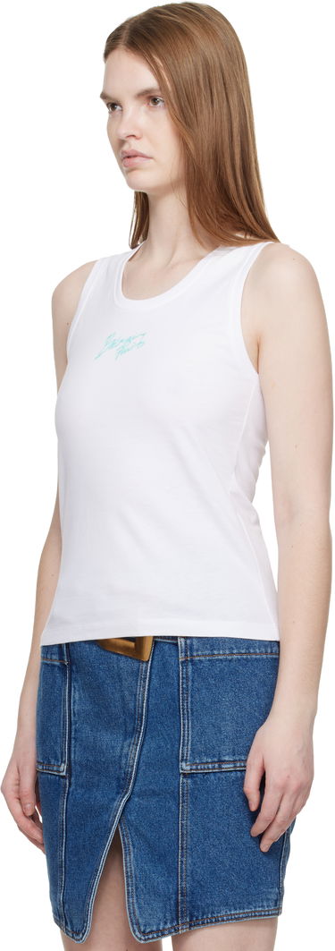 Потник Balmain Relaxed 'Balmain Paris' Brush Print Tank Top Бяло | GF1EB075BD40, 3