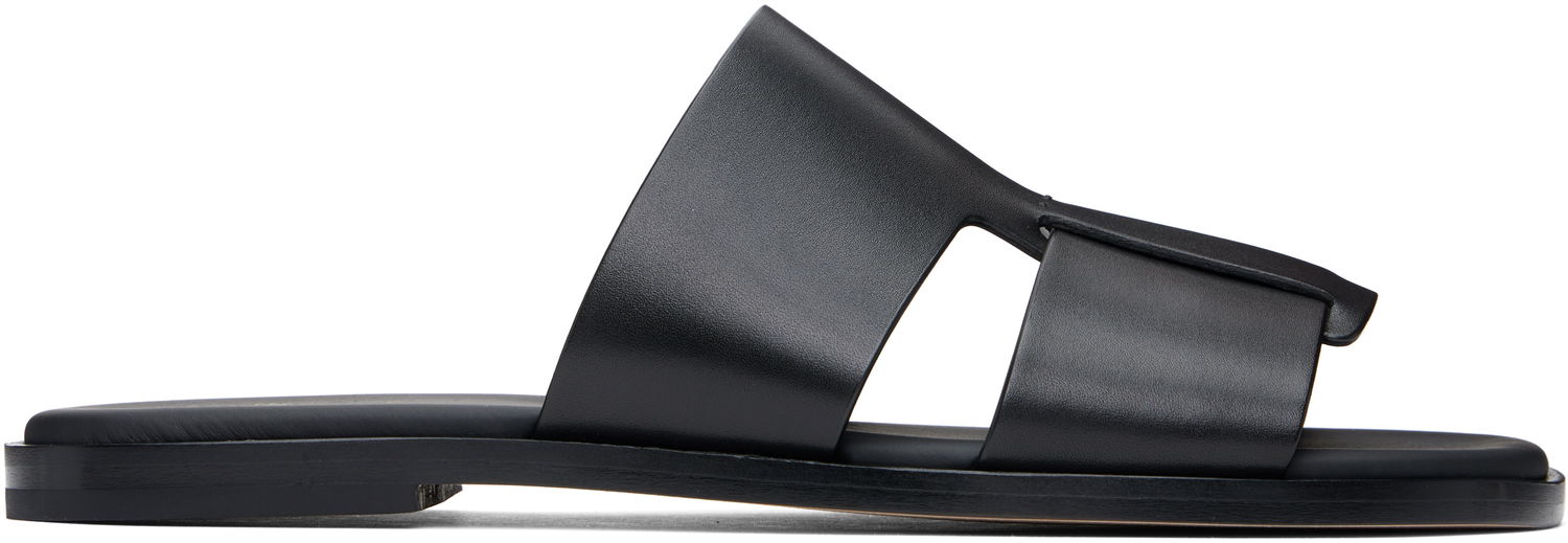 Кецове и обувки BOSS BOSS Buffed Leather Sandals Черно | 50539243, 0