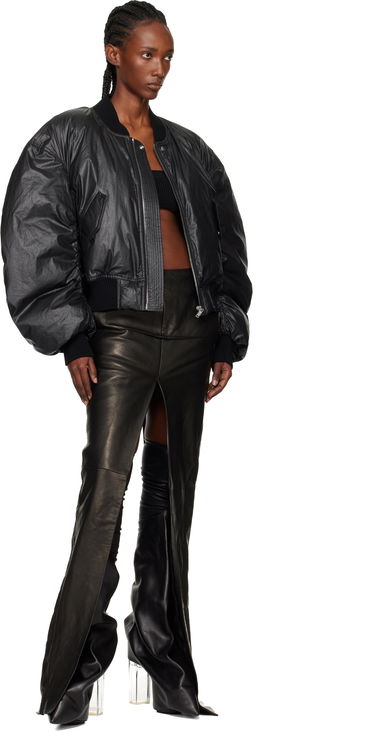 Пола Rick Owens Concordians Sliced Draped Leather Maxi Skirt Черно | RO02E4387 LNV, 3