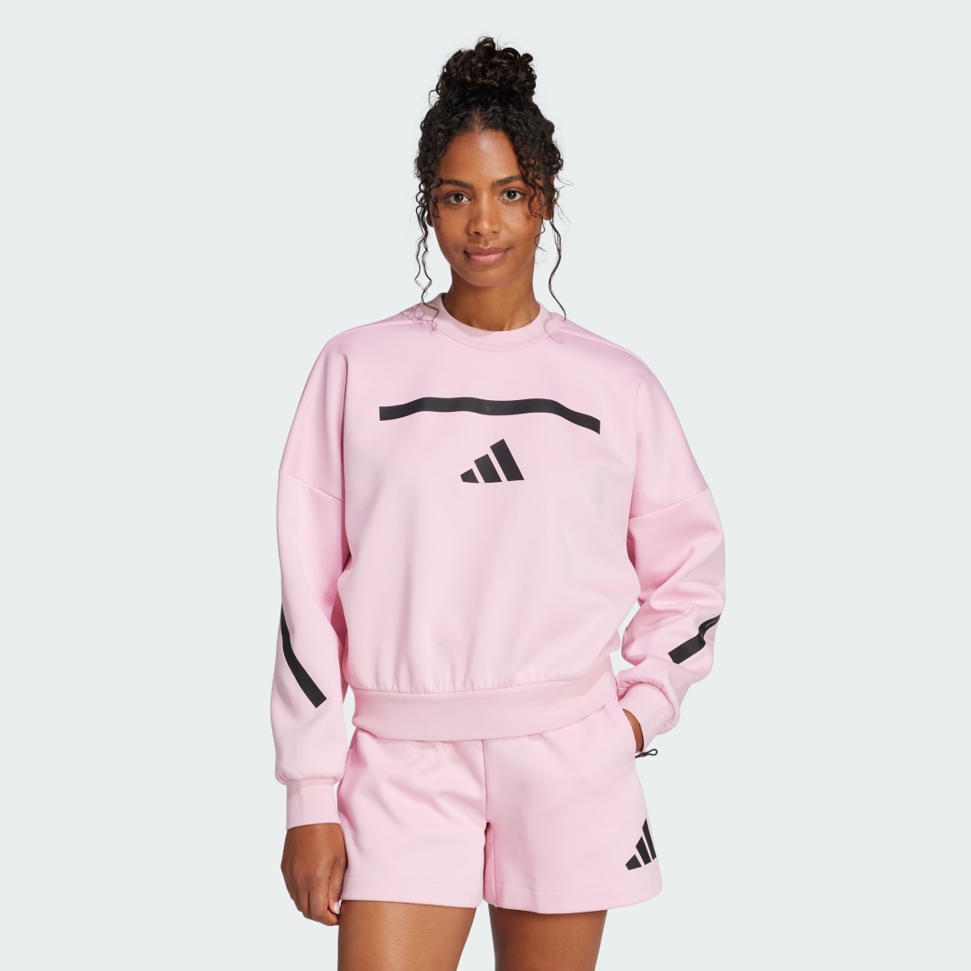 Суитчър adidas Performance Z.N.E. Athletic Sweatshirt Розово | JC5404, 0