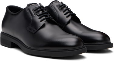 Грижа за обувките BOSS Leather Derby Shoes with Piped Trims Черно | 50499719, 4