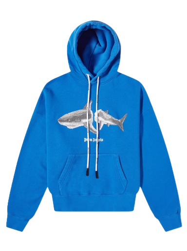 Суитчър Palm Angels Shark Popover Hoody Синьо | PMBB058S22FLE0054509