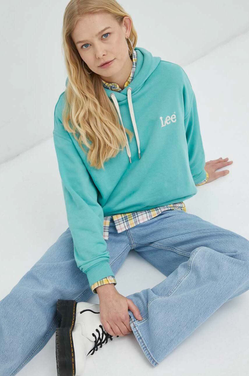 Суитчър Lee Essential Hoodie Тюркоазено | L53PSR41, 0