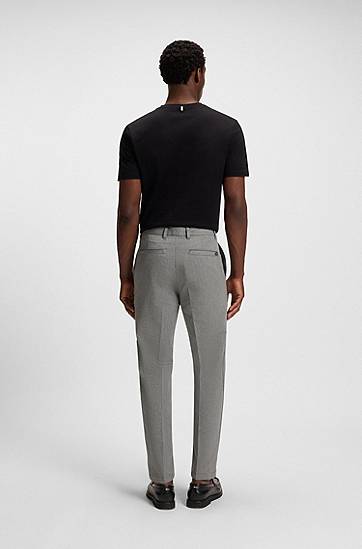 Панталони BOSS Modern-Fit Wrinkle-Resistant Stretch Dobby Trousers Сиво | 50546914, 1