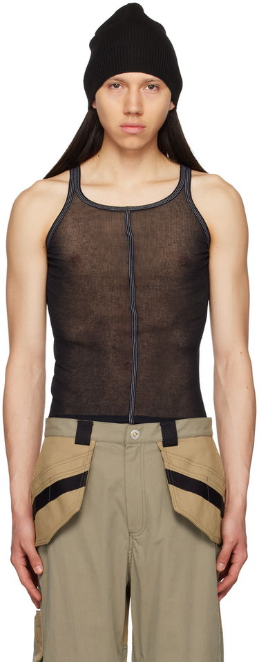 Потник Dion Lee Black Semi-Sheer Tank Top Черно | C3131S23, 0