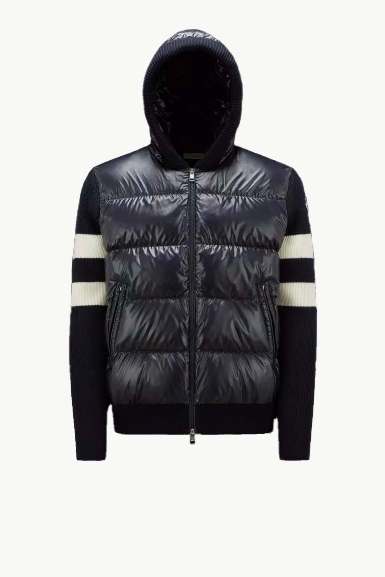 Пуловер Moncler Padded Wool Cardigan Тъмно синьо | I20919B00017M1131742