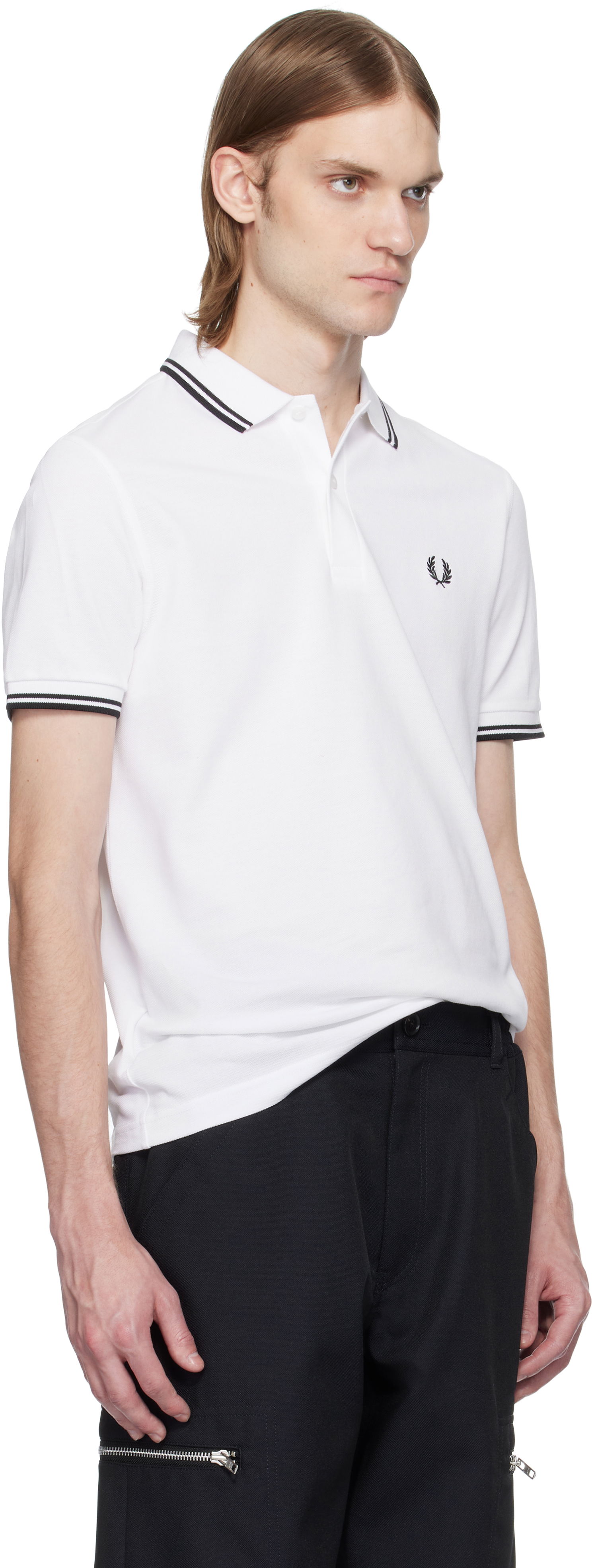 Поло тениска Comme des Garçons Comme des Garçons Shirt Fred Perry Edition 'Strong Will' Polo Бяло | FO-T502-051, 1