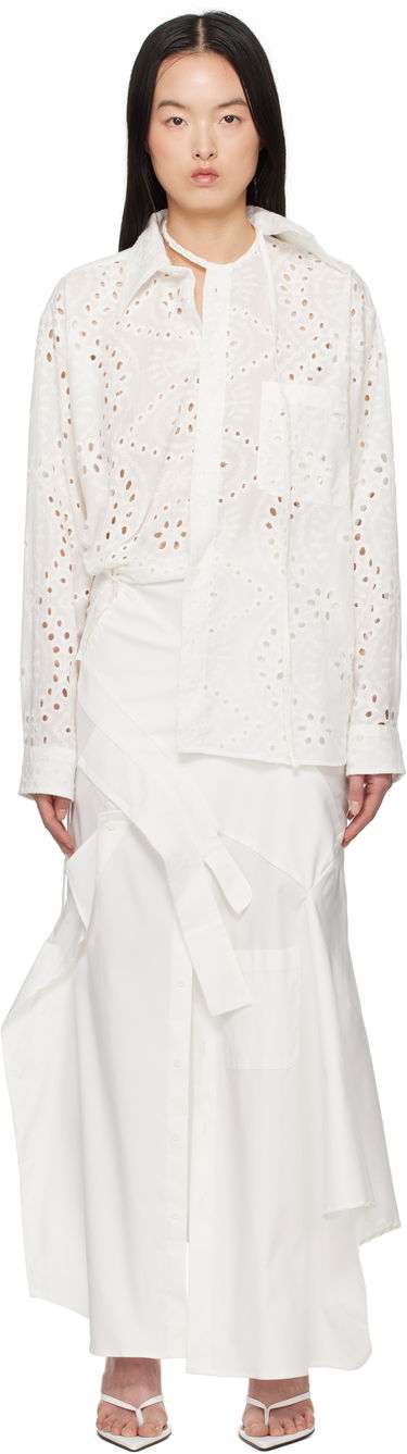 Pокля Ottolinger Ottolinger Deconstructed Shirting Midi Dress Бяло | 10650010601, 0