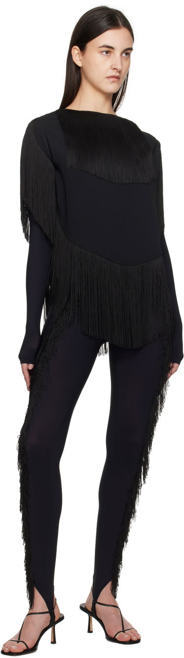 Пуловер Maison Margiela MM6 Maison Margiela Fluid Fringe Blouse Черно | S52NC0351 S37977, 4