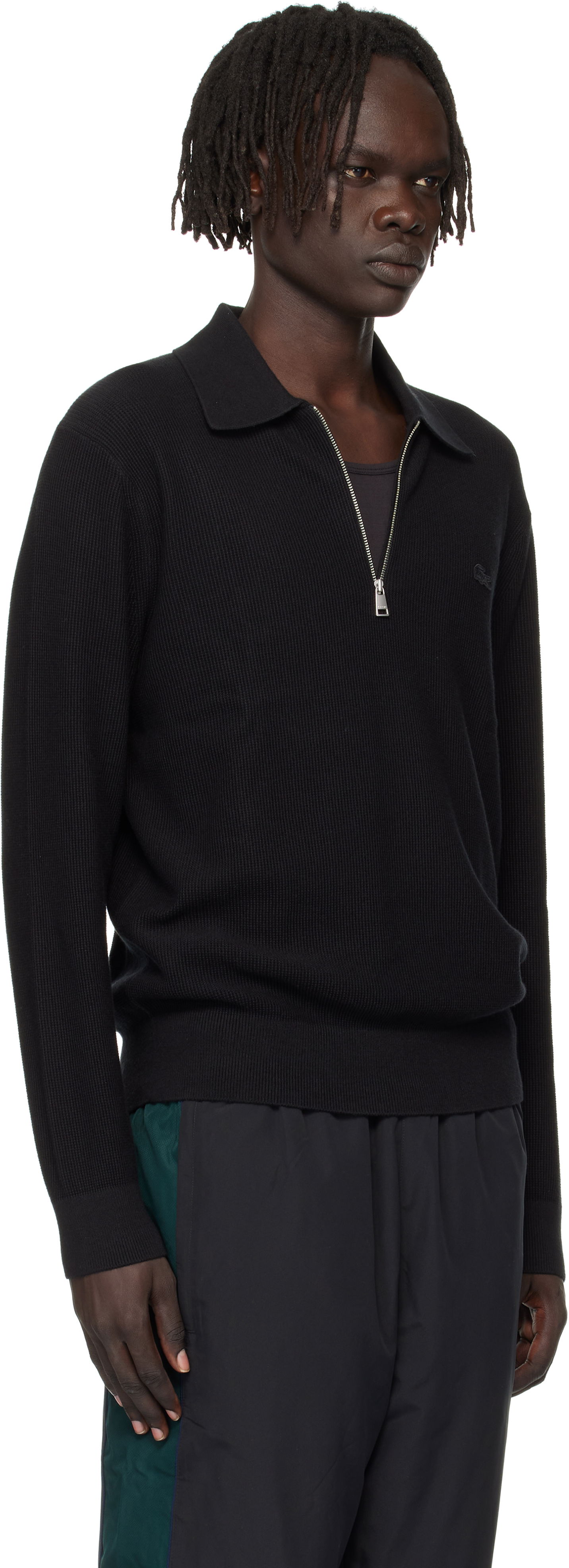 Поло тениска Lacoste Lacoste Half-Zip Polo Черно | AH5187_031, 1