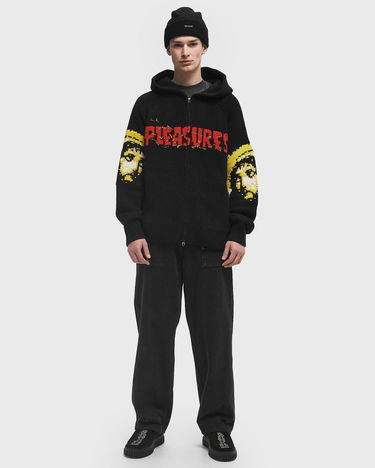 Пуловер Pleasures Knitted Graphic Hoodie Черно | P24W025-BLACK, 1