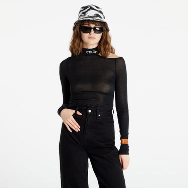 Тениска HERON PRESTON Cut Shoulder Mockneck Ctnmb Черно | HWAB023S22JER0011001, 2