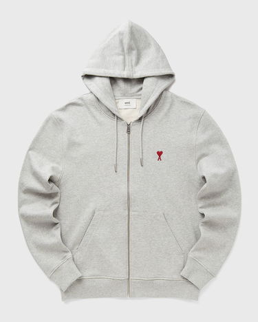 Суитчър AMI AMI Paris Classic Ami de Coeur Zip Hoodie XXL Сиво | BFUSW435.730-0951, 2