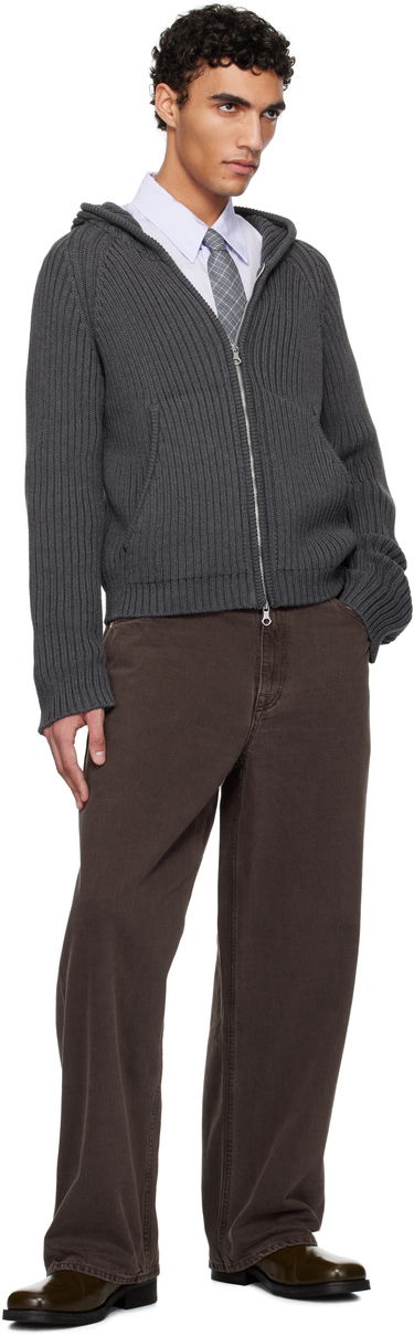 Пуловер OUR LEGACY OUR LEGACY Level Zip-Up Knit Hoodie Сиво | M2253LD, 3