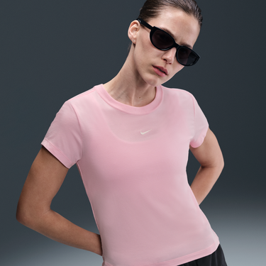 Съкратен топ Nike Sportswear Chill Knit T-Shirt Розово | FV5508-690, 0