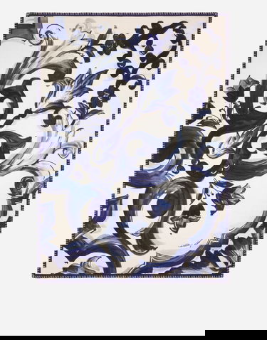 Домашен декор Dolce & Gabbana Baroque Floral Silk And Wool Blanket Синьо | TCE012TCAB6UB013, 0