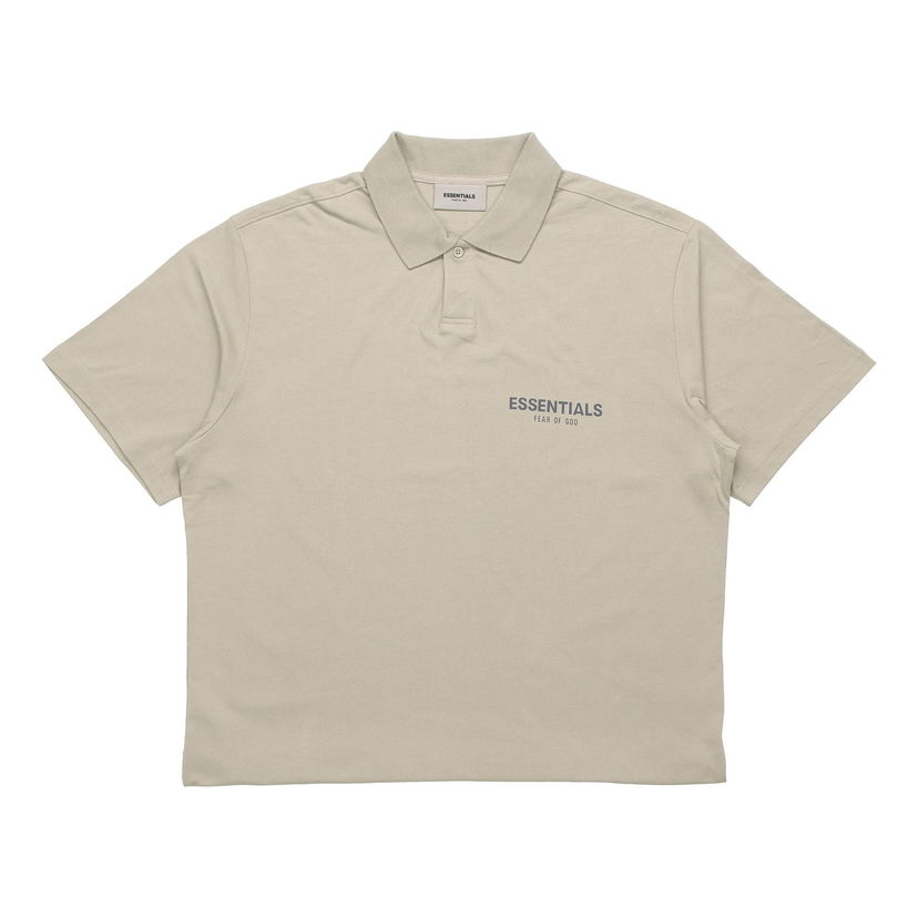 Поло тениска Fear of God Essentials Logo Polo Shirt Бежово | FOG-FW20-199