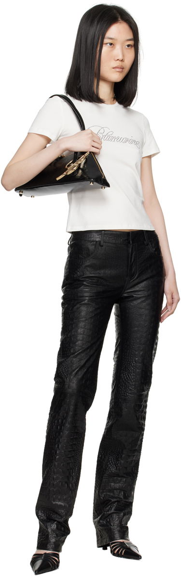 Тениска Blumarine Crystal Logo T-Shirt Бяло | A422T075A, 3