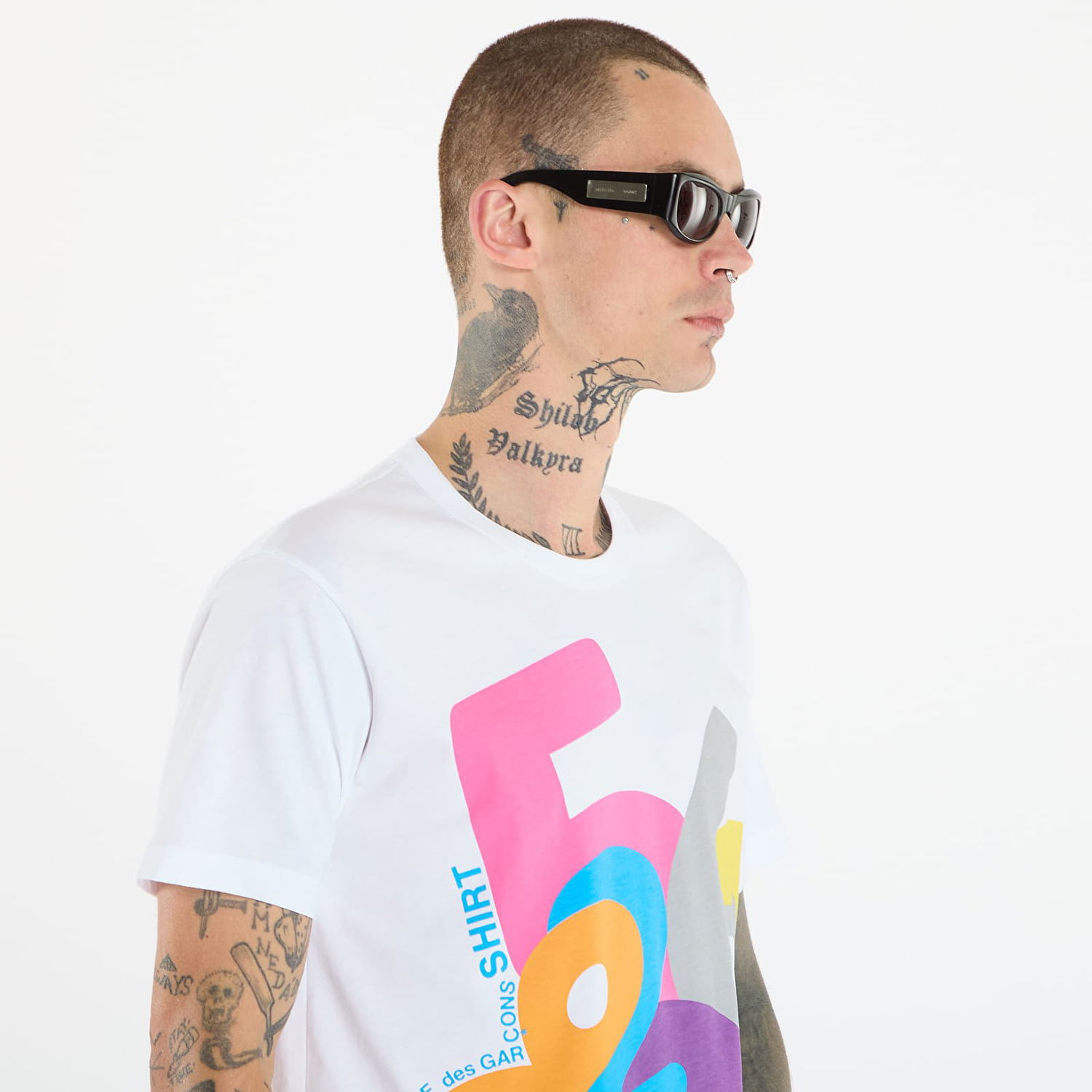 Тениска Comme des Garçons Comme des Garçons SHIRT T-Shirt With Graphic Print Бяло | FP-T001-W25 White, 1