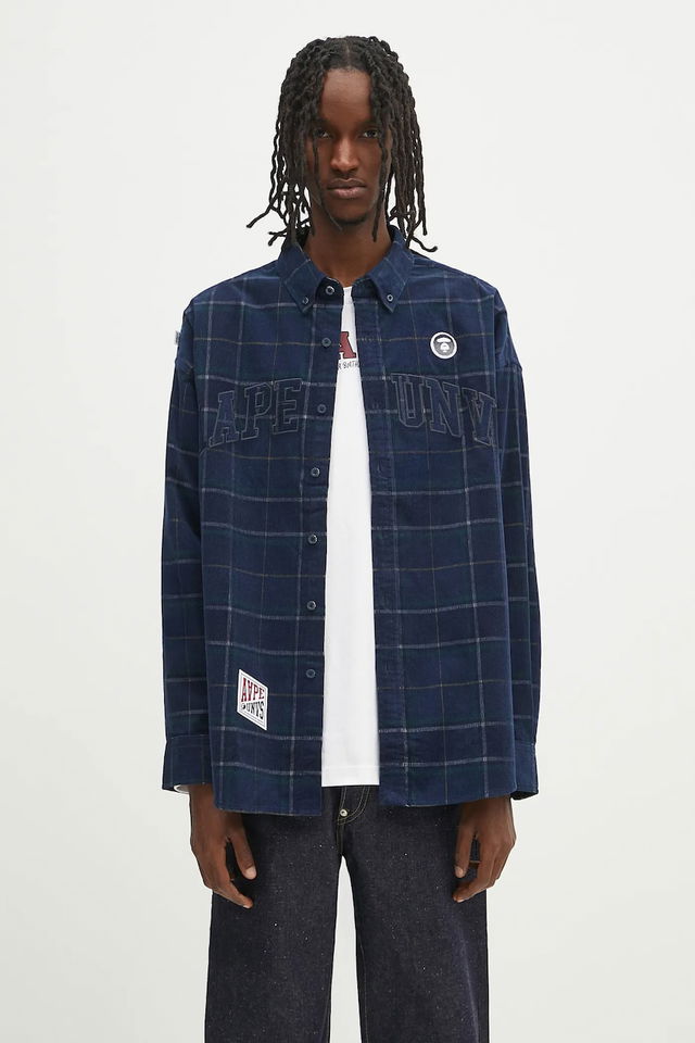 AAPE Main Long Sleeve Relaxed Button-Down Shirt