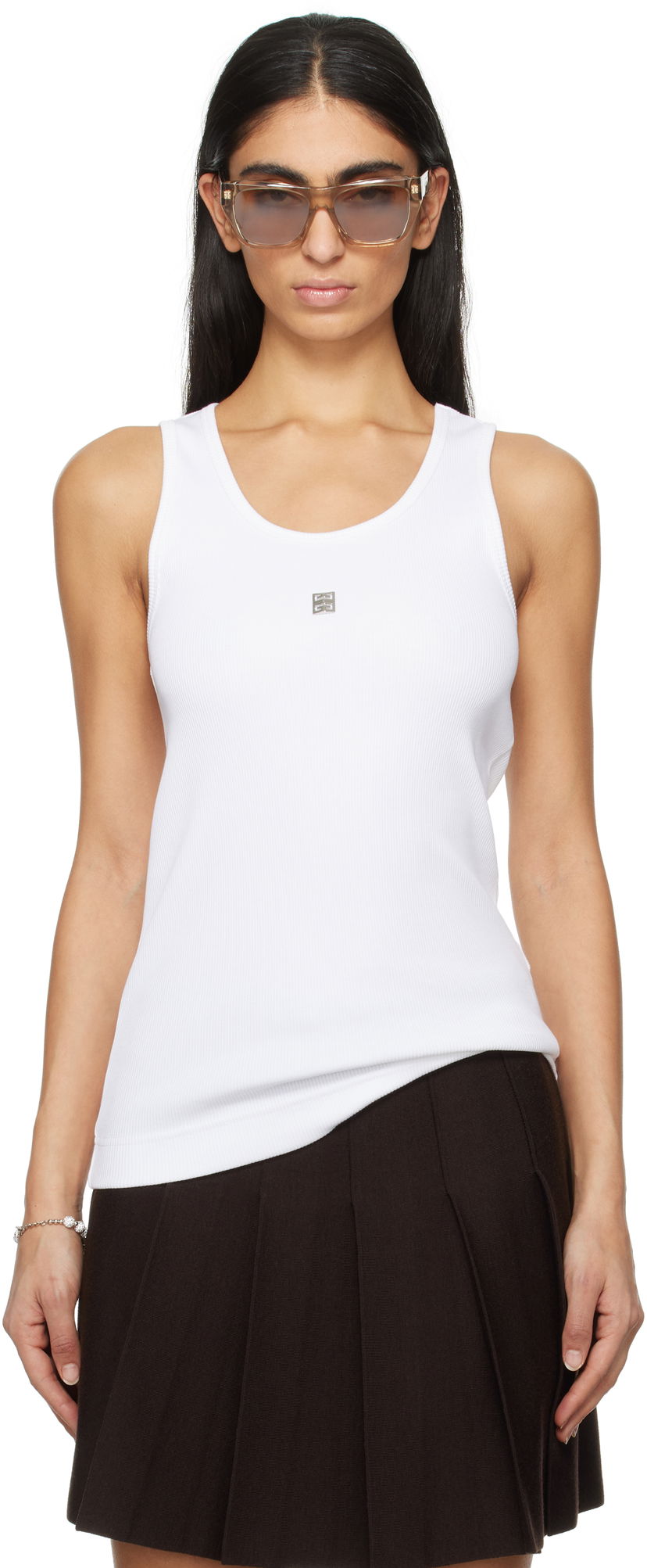 Потник Givenchy Sleeveless 4G Logo Tank Top Бяло | BW70CH3YHY100