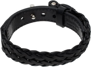 Гривна Tom Ford Black Woven Leather Bracelet Черно | JM001-ICL001S, 1