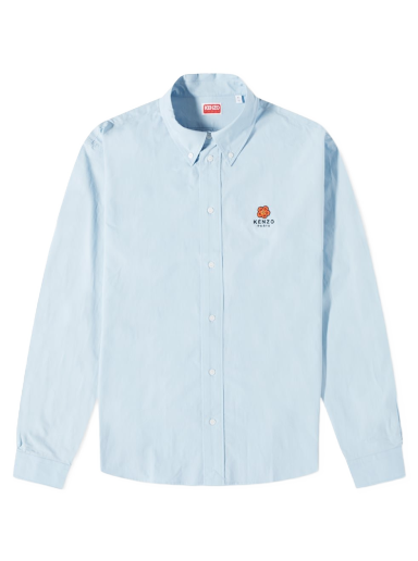 Logo Crest Button Down Poplin Shirt Sky Blue