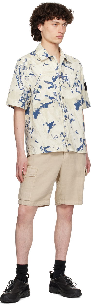 Риза Stone Island Stone Island Scan Camo Stretch Ripstop Shirt Бежово | K1S15 1100012 S00E1, 4