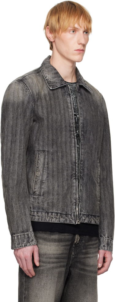 Яке бомбър Diesel Diesel D-Rohe Pinstripe Denim Jacket Сиво | A13741-09L59-02, 1