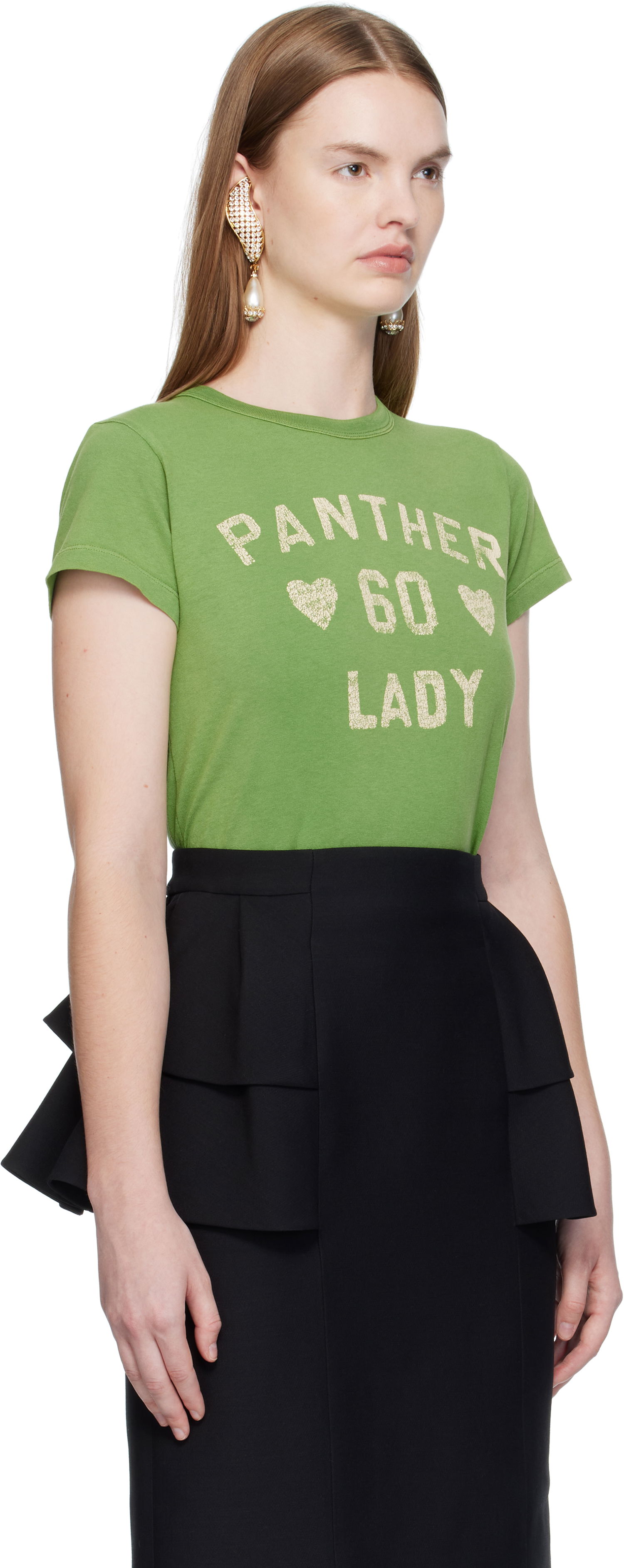 Тениска Valentino Valentino Printed Cotton T-Shirt Зелено | 7B3MG24Y9GL, 1