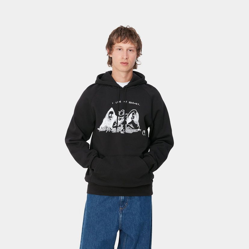 Суитчър Carhartt WIP Hooded Pepe Friends Graphic Sweatshirt Черно | I033934_9