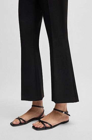 Аксесоари BOSS Double B Leather Crisscross Sandals Черно | 50542217, 1