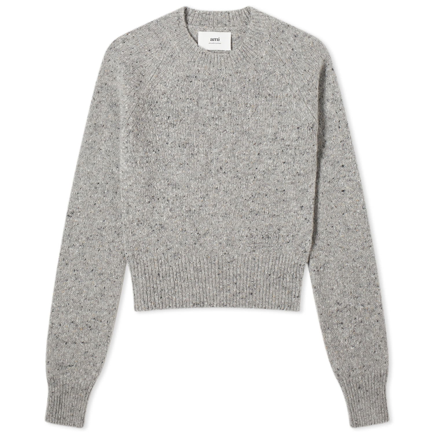 Пуловер AMI Paris Logo Crew Jumper Сиво | FKS035-KN0038-096, 0