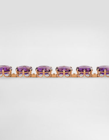 Колие Dolce & Gabbana Anna Necklace In 18-carat Red Gold With Amethysts And Diamonds Лилаво | WNSB1GWAME18M307, 2